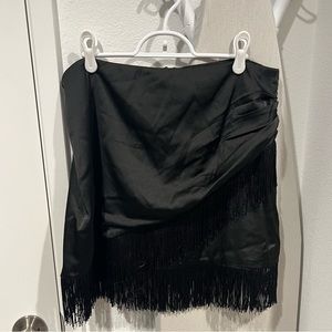 Black fringe skirt